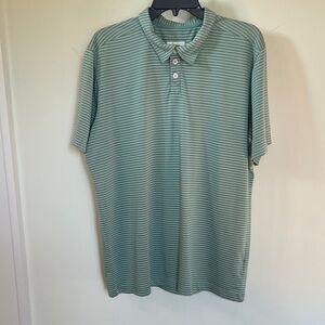 Columbia Omni-Wick Polo Shirt Men’s L Green Striped Golf Activewear